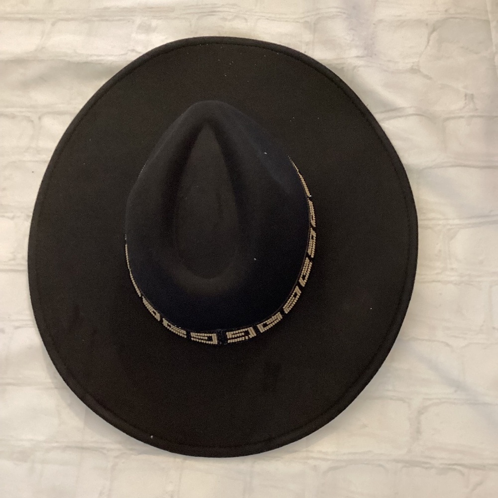 Wide Brim Black Felt Hat